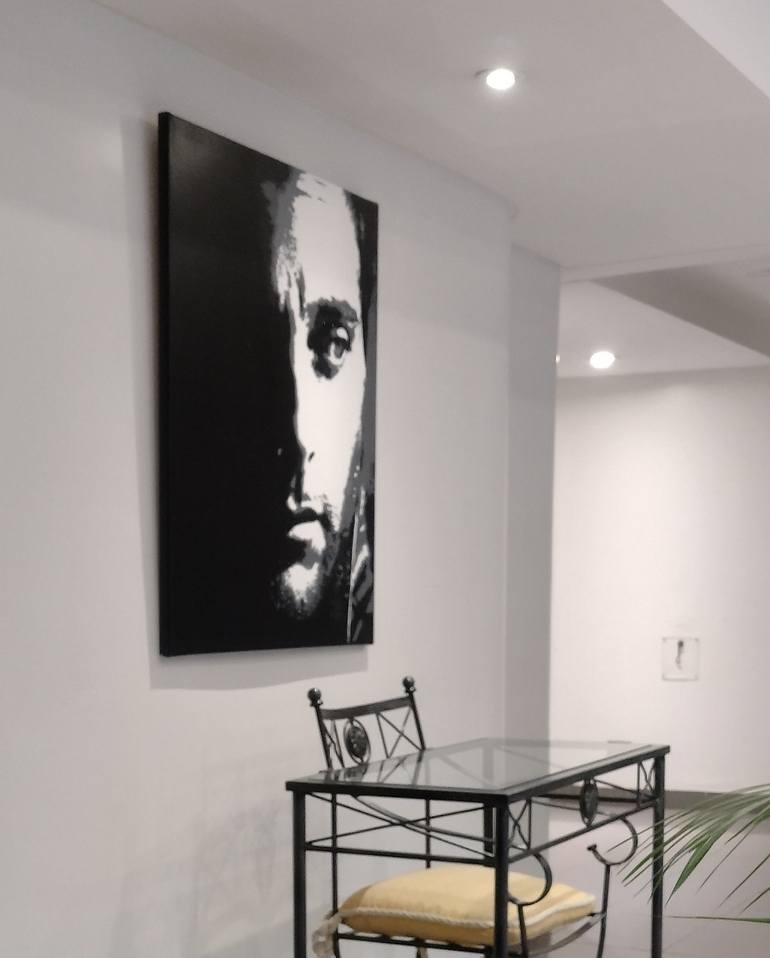 Original Black & White People Painting by Luis Enrique Feichtenslager