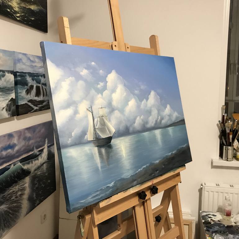 Original Impressionism Seascape Painting by ANNA KULAK