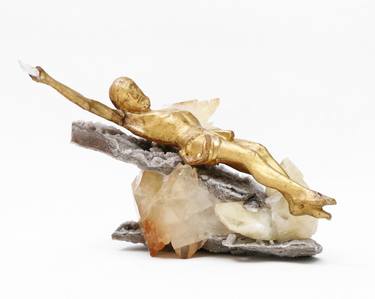 Sculptural Figure of Christ on Calcite Crystal thumb