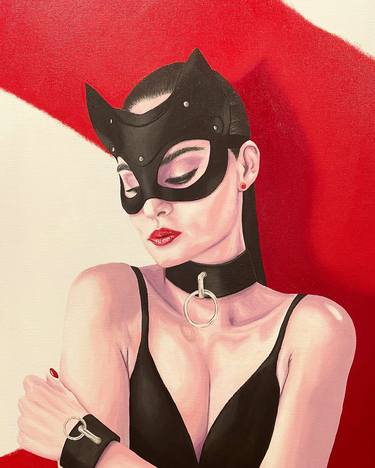 Original Art Deco Erotic Painting by J Joint