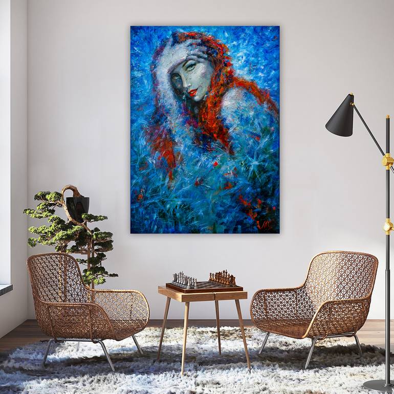 Original Abstract Expressionism Women Painting by Cristina Mihalachi