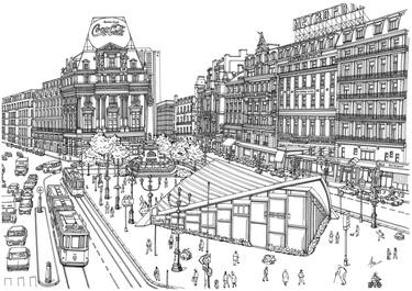 Original Illustration Architecture Drawings by Lera Ryazanceva