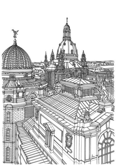 Original Illustration Architecture Drawings by Lera Ryazanceva