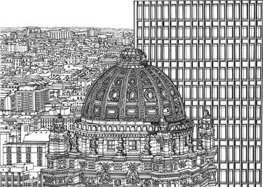 Original Illustration Architecture Drawings by Lera Ryazanceva