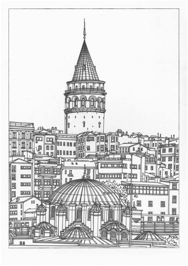 Original Black & White Architecture Drawings by Lera Ryazanceva