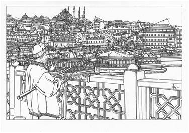 Original Black & White Architecture Drawing by Lera Ryazanceva