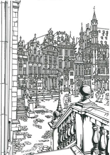 Original Illustration Architecture Drawings by Lera Ryazanceva