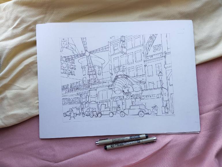 Original Illustration Architecture Drawing by Lera Ryazanceva