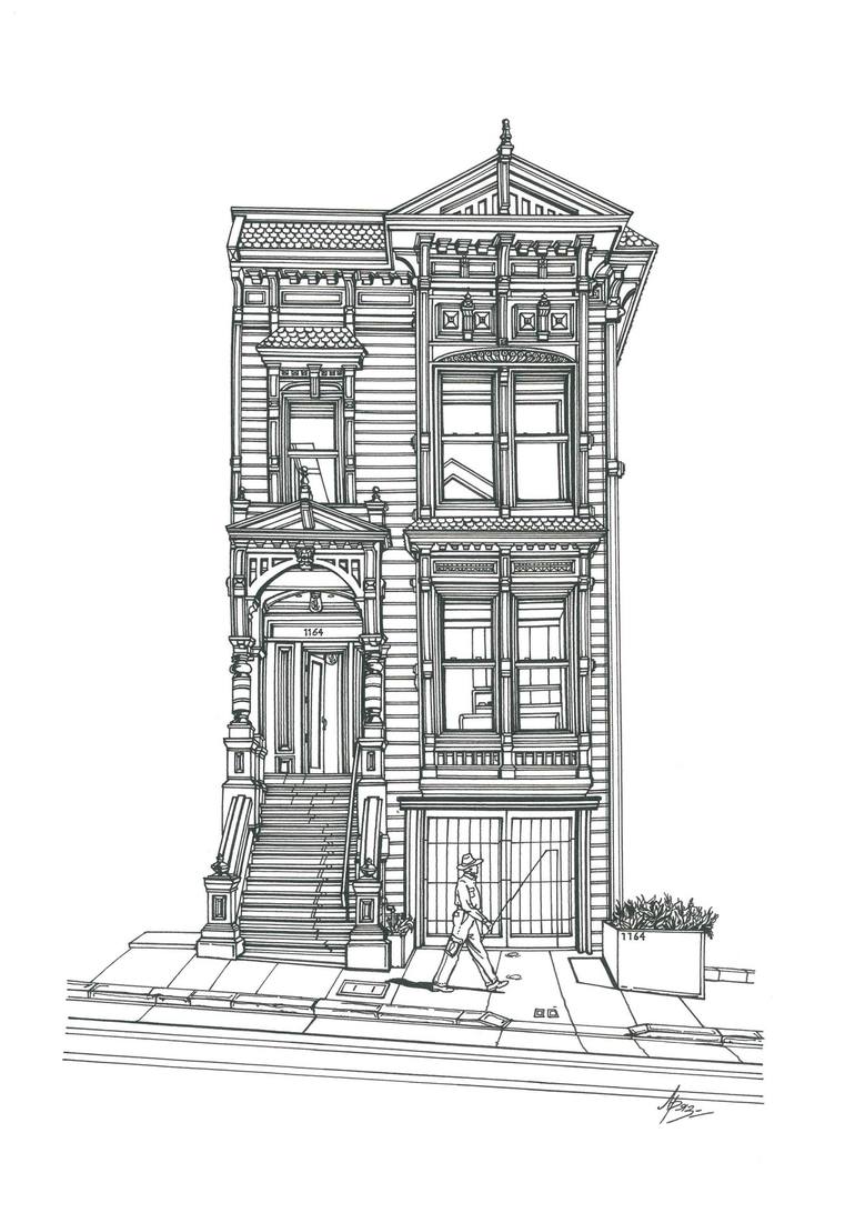 simple victorian house drawing