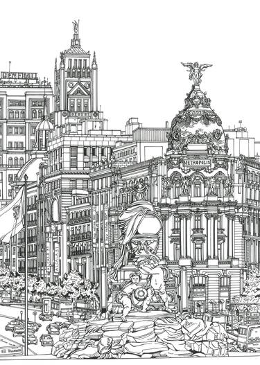 Original Illustration Architecture Drawings by Lera Ryazanceva