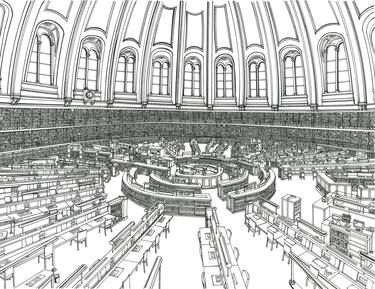 Reading Room in British Museum in London thumb
