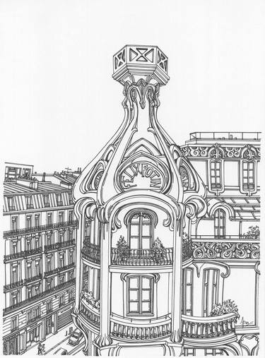Original Illustration Architecture Drawings by Lera Ryazanceva