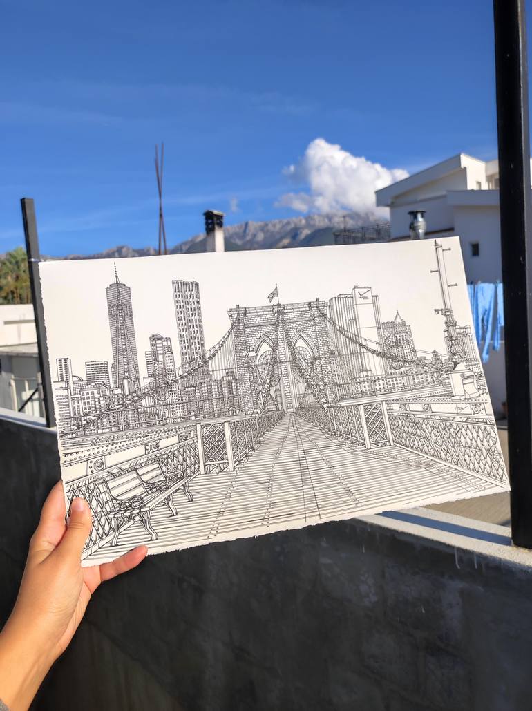 Original Illustration Architecture Drawing by Lera Ryazanceva