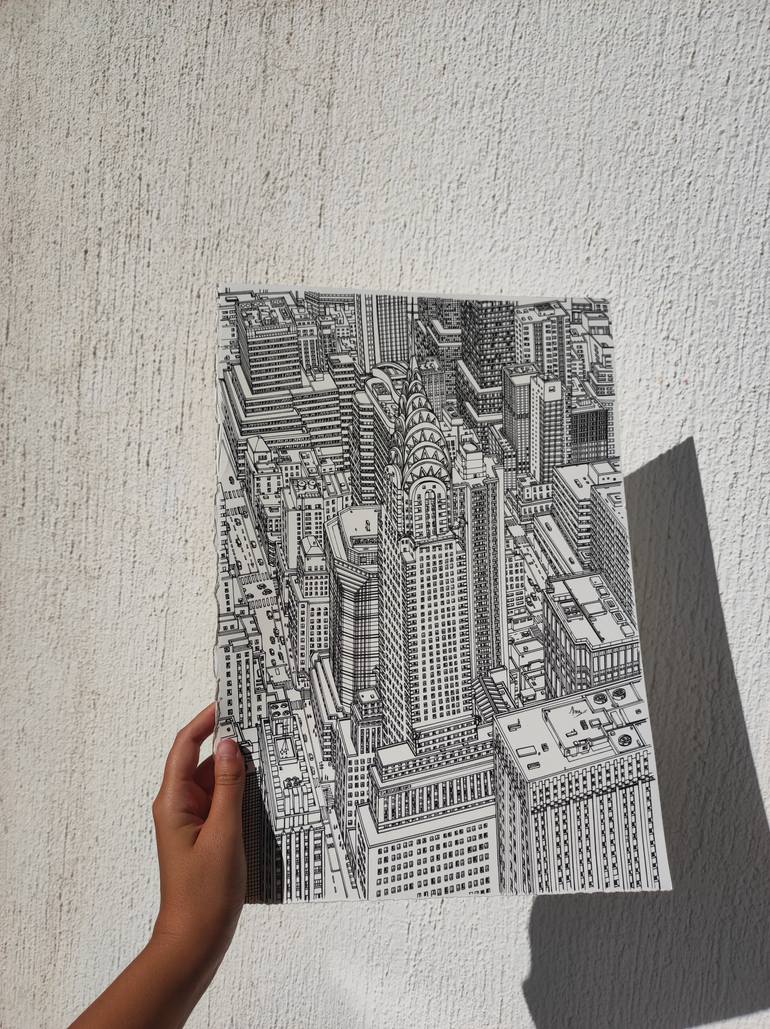 Original Illustration Architecture Drawing by Lera Ryazanceva