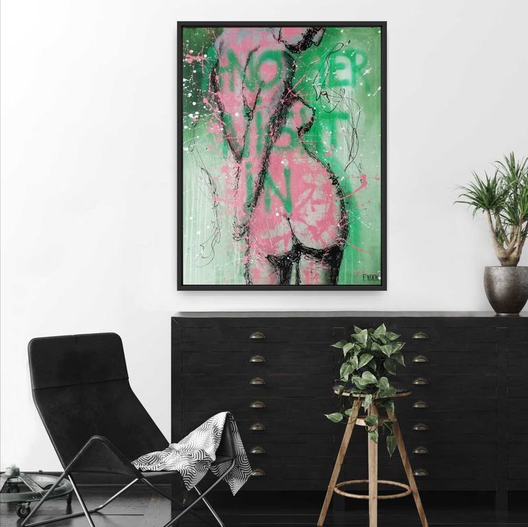 Original Abstract Nude Painting by femke kock