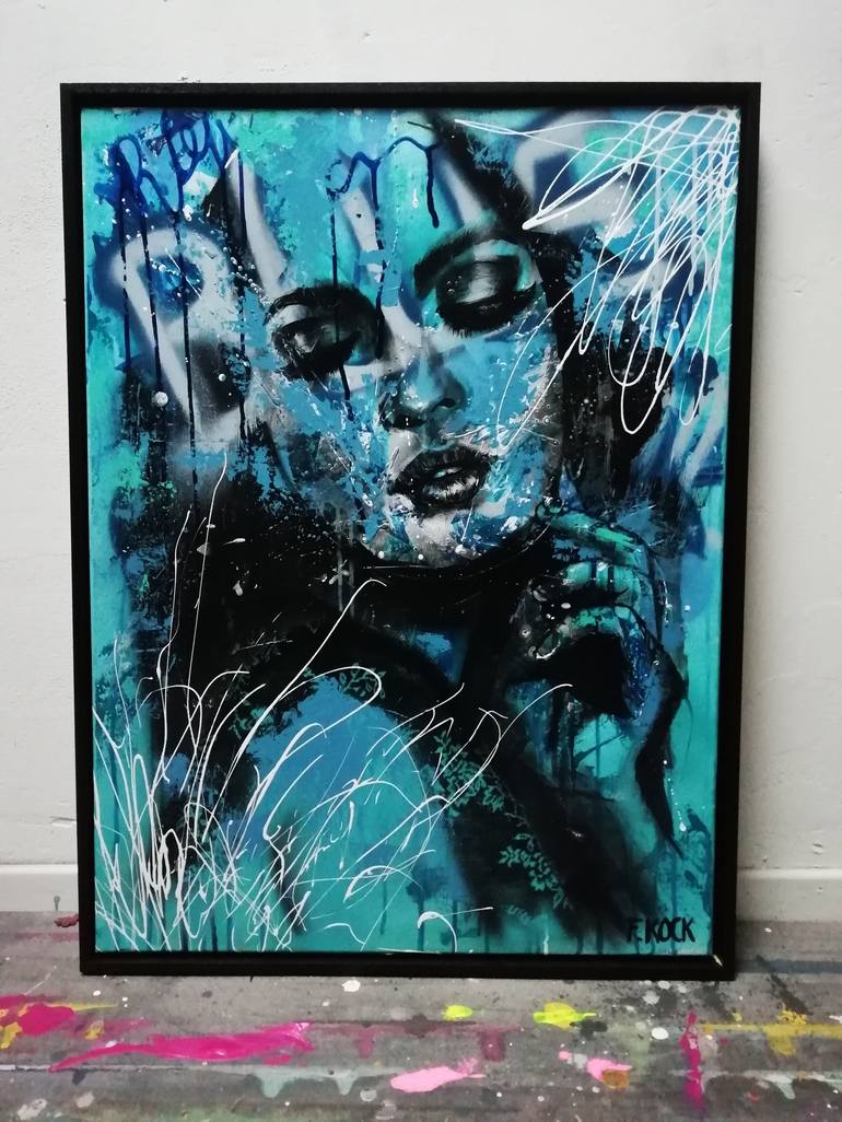 Original Expressionism Portrait Painting by femke kock