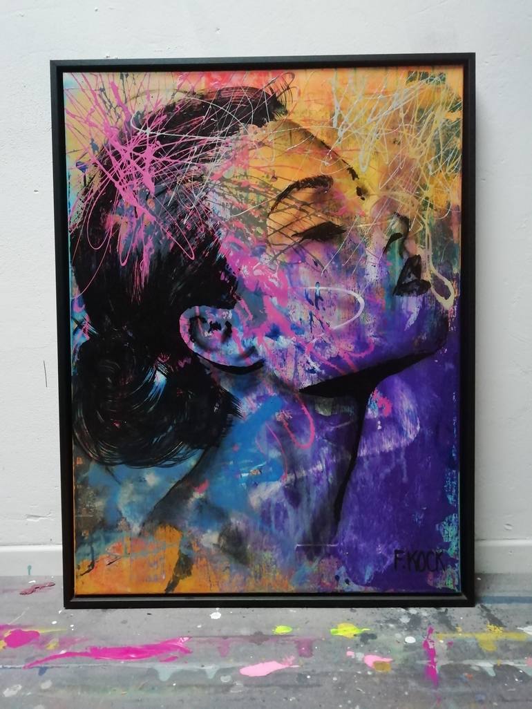 Original Abstract Portrait Painting by femke kock