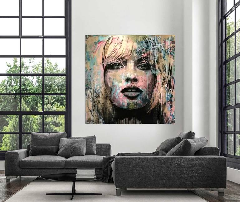 Original Abstract Portrait Painting by femke kock