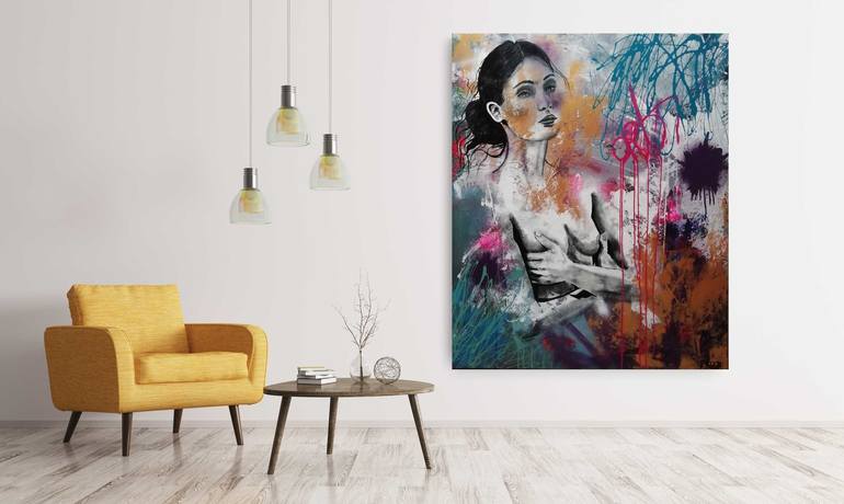 Original Abstract Nude Painting by femke kock