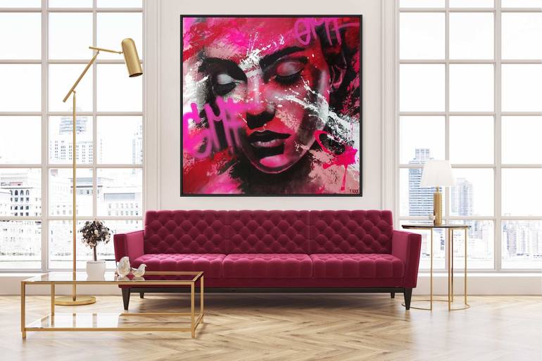 Original Abstract Expressionism Portrait Painting by femke kock