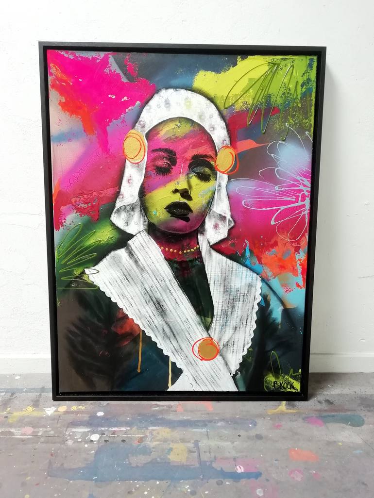 Original Abstract Expressionism Portrait Painting by Femke Kock