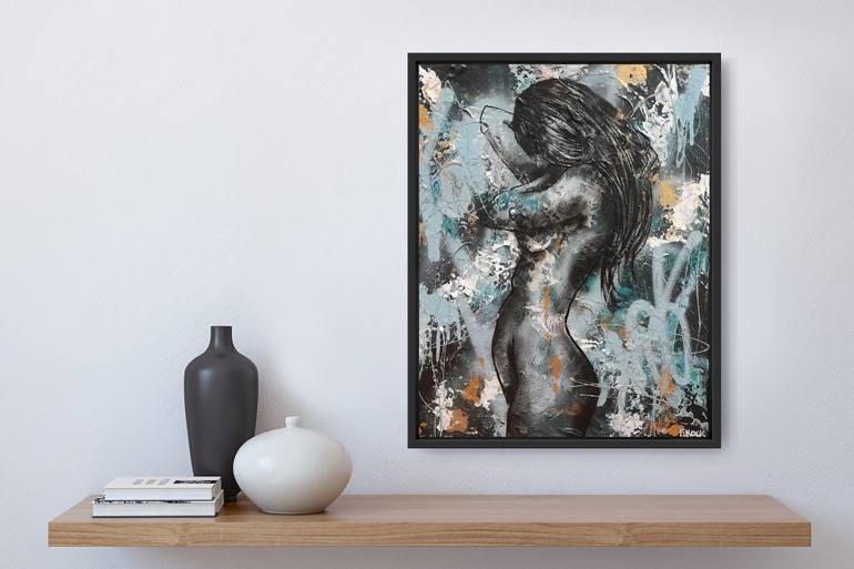 Original Abstract Expressionism Nude Painting by femke kock