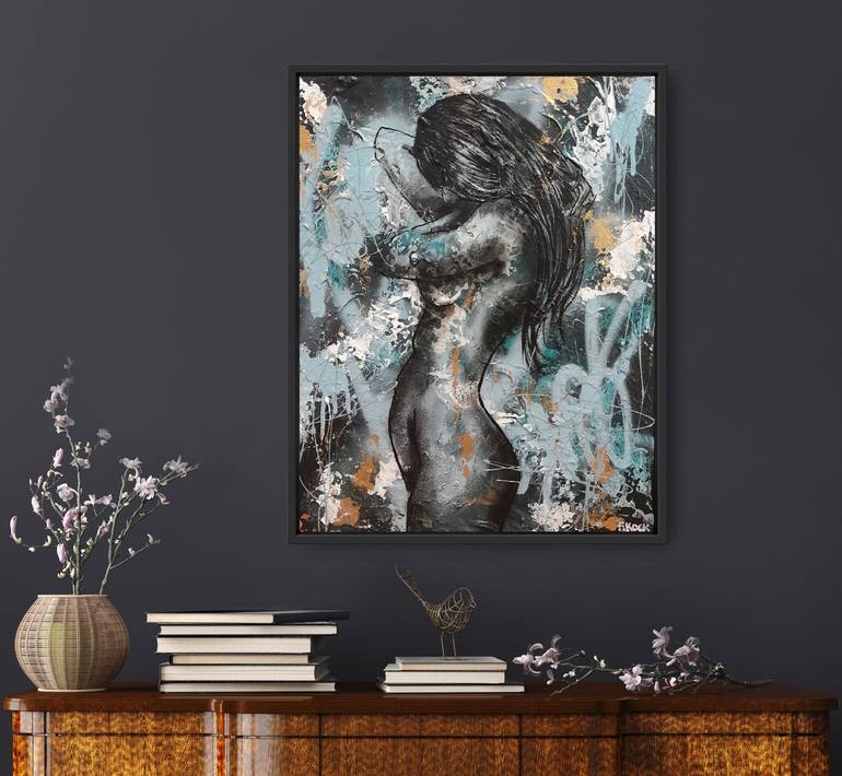 Original Abstract Expressionism Nude Painting by femke kock