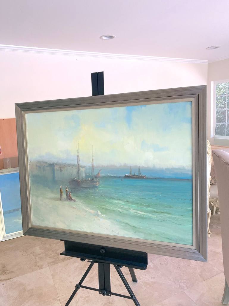 Original Sailboat Painting by Karen Darbinyan