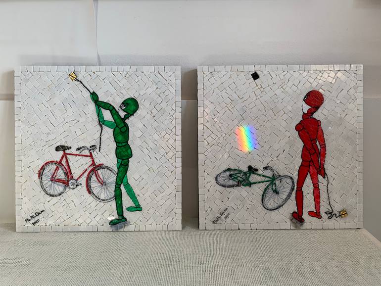 Original Abstract Fantasy Painting by Mauro Battarra