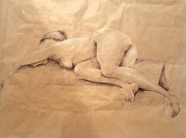 Original Figurative Nude Drawings by Dany Caraty