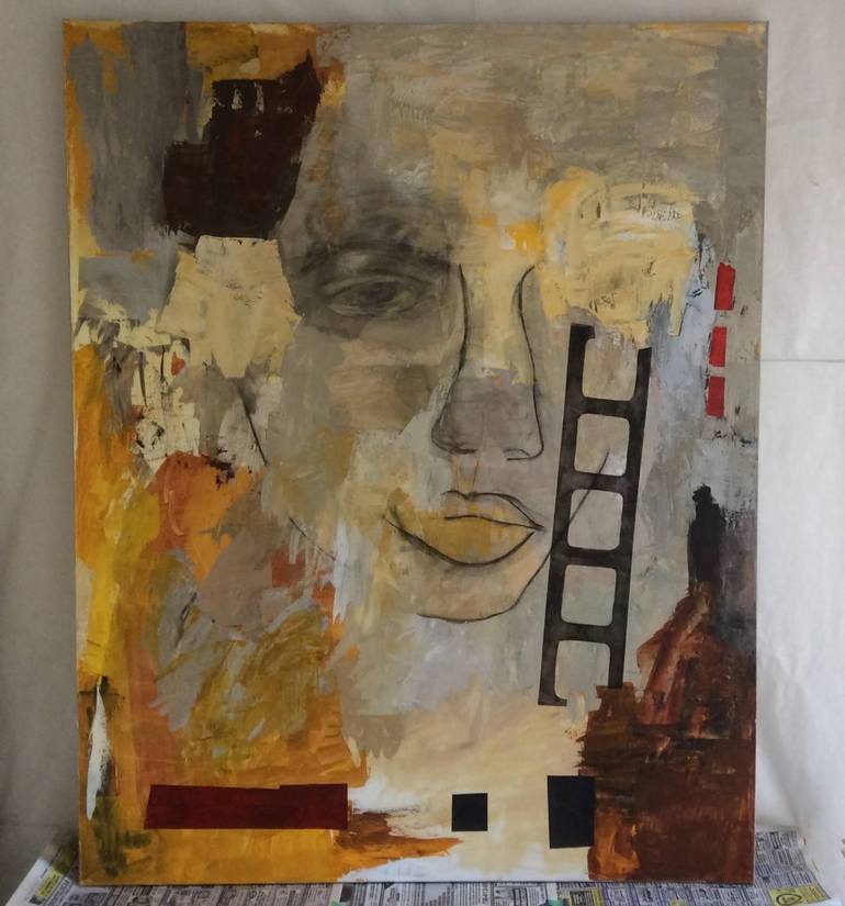 Original Abstract Expressionism Portrait Painting by Sandra Texier