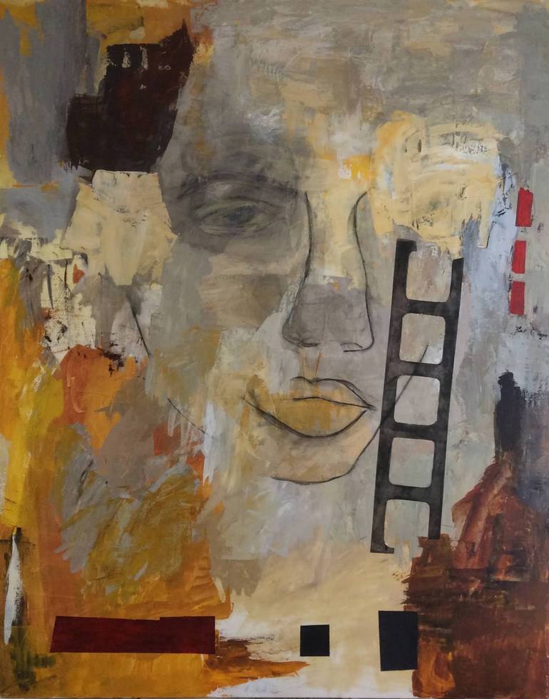 Original Abstract Expressionism People Painting by Sandra Texier