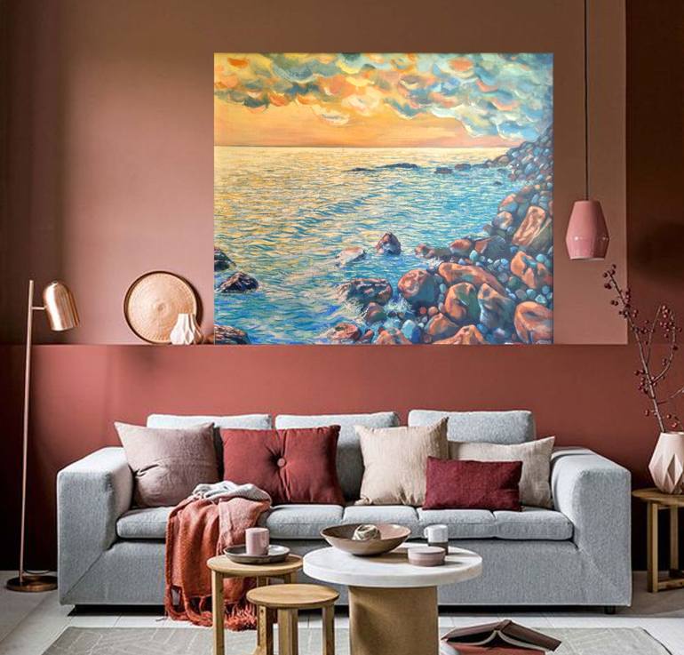 Original Impressionism Seascape Painting by Maria Zakaryan