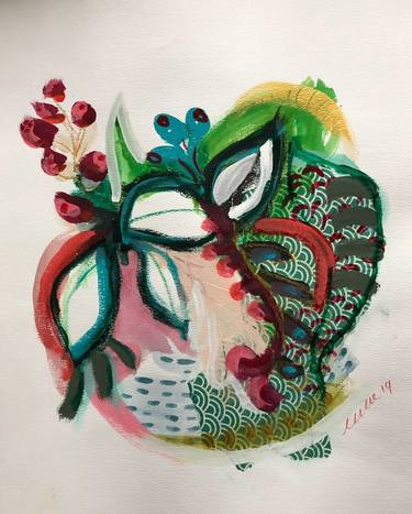 Original Abstract Expressionism Floral Painting by Anke Gielen