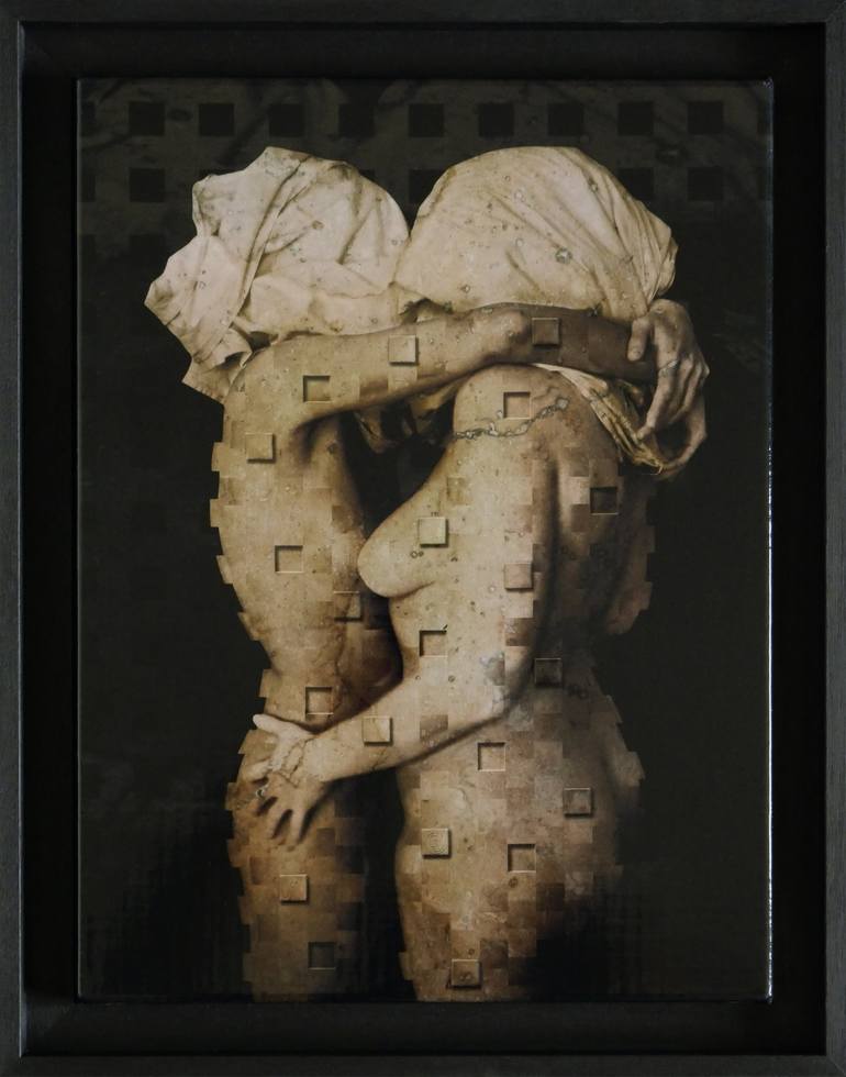 Original Figurative Love Mixed Media by Georges DUMAS