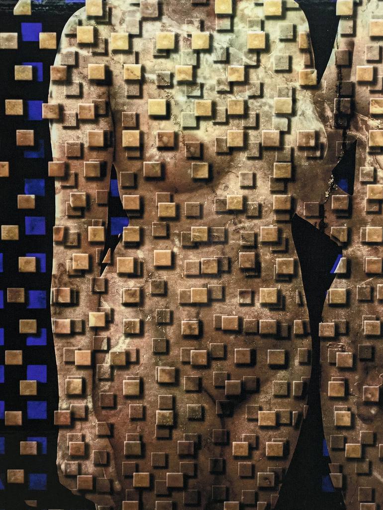 Original Geometric Body Mixed Media by Georges Dumas