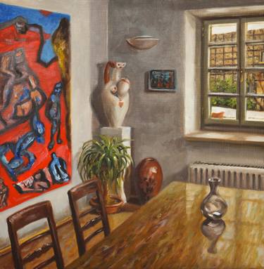 Original Figurative Interiors Paintings by Georg Wirnharter