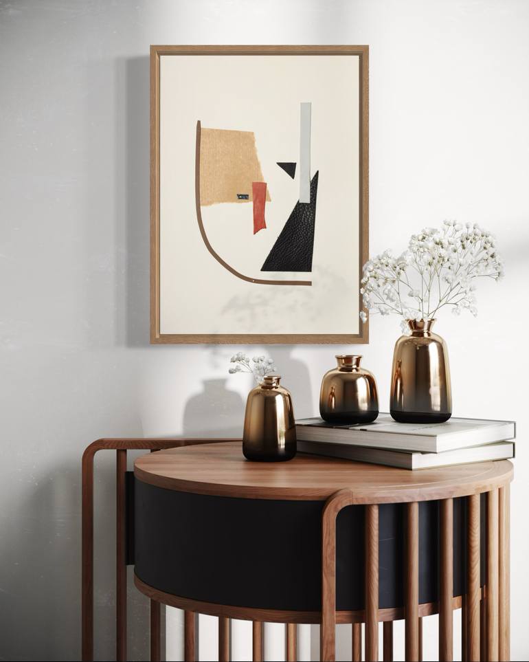 Original Minimalism Abstract Collage by Aurelie Pellat