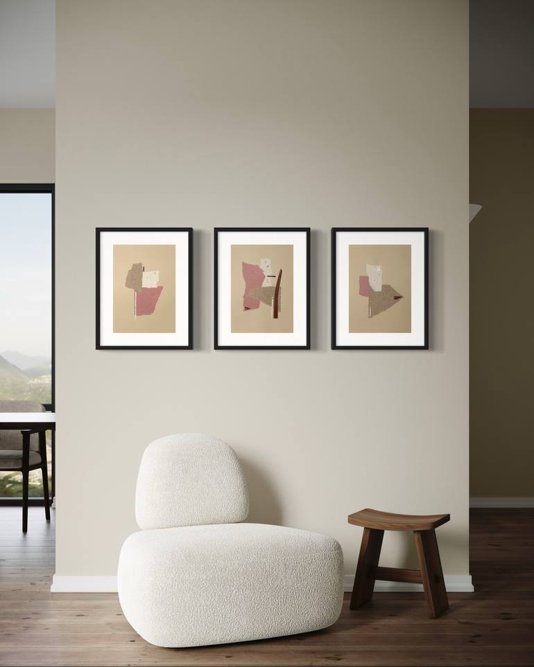 Original Minimalism Abstract Collage by Aurelie Pellat