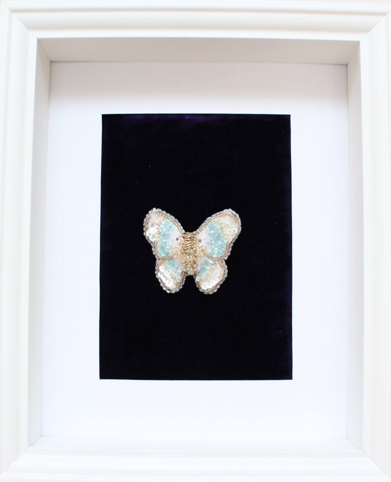 White-mint Butterfly,  Brooch. - Limited Edition of 1 - Print