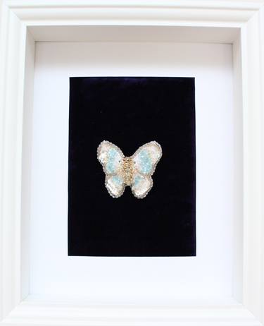 White-mint Butterfly,  Brooch. - Limited Edition of 1 thumb