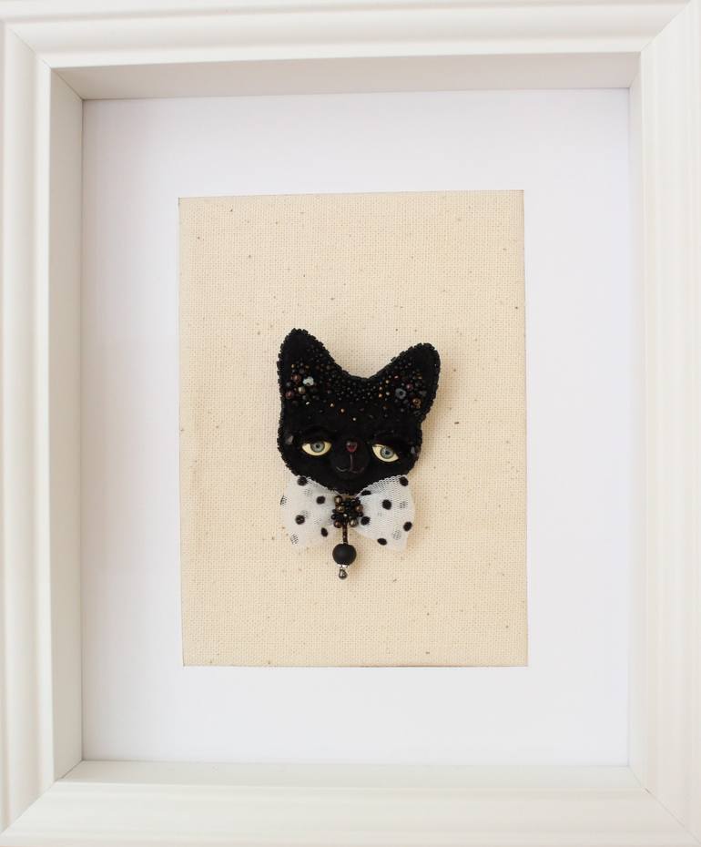Black Cat, Brooch. - Limited Edition of 1 - Print