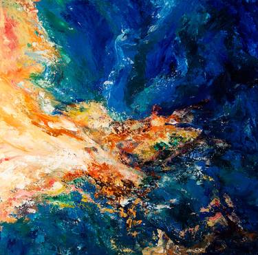 Fire and Water, Abstract seascape #4, bird's eye view landscape thumb