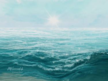 Original Abstract Expressionism Seascape Printmaking by Marina Kaverinskih