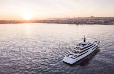 Feadship superyacht Faith in Antibes at sunset thumb