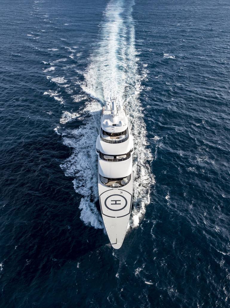 Aerial shot of Feadship's Symphony superyacht - Print