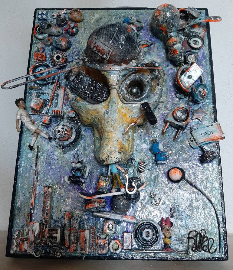 Original Abstract Expressionism Fantasy Sculpture by Romel Quoio