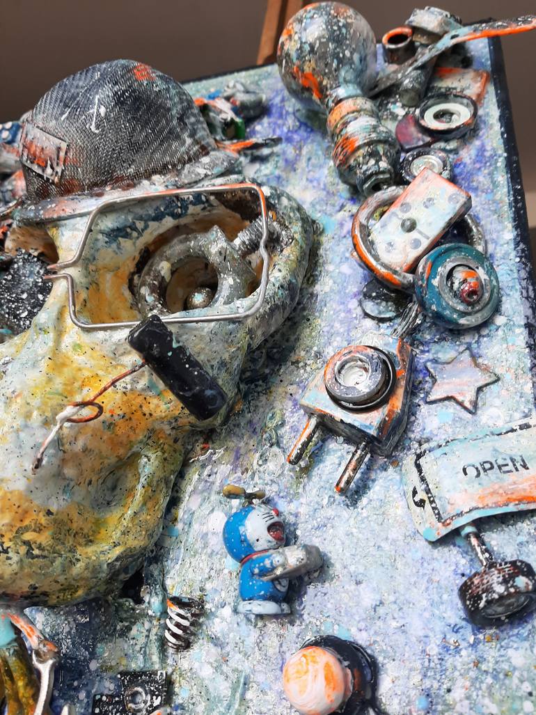 Original Abstract Expressionism Fantasy Sculpture by Romel Quoio