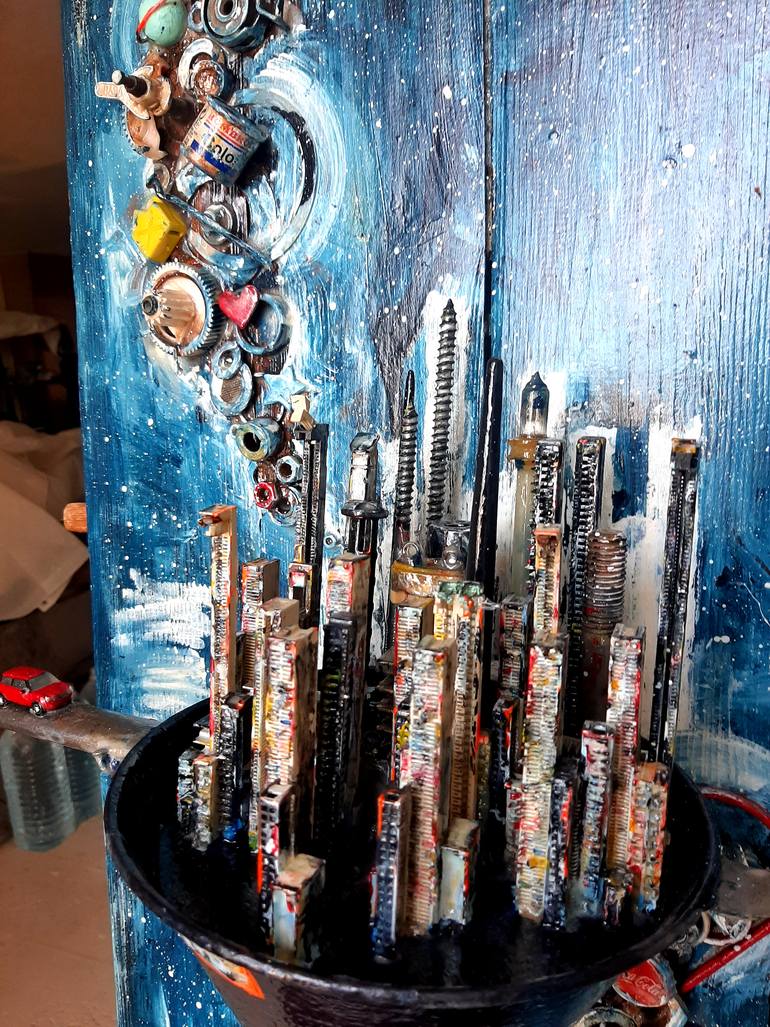 Original Abstract Expressionism Architecture Sculpture by Romel Quoio