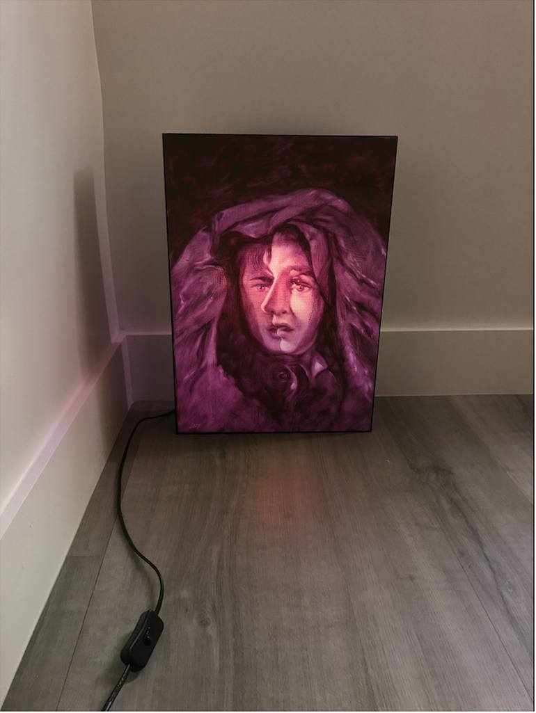 Original Surrealism People Painting by Leticia Sanchez